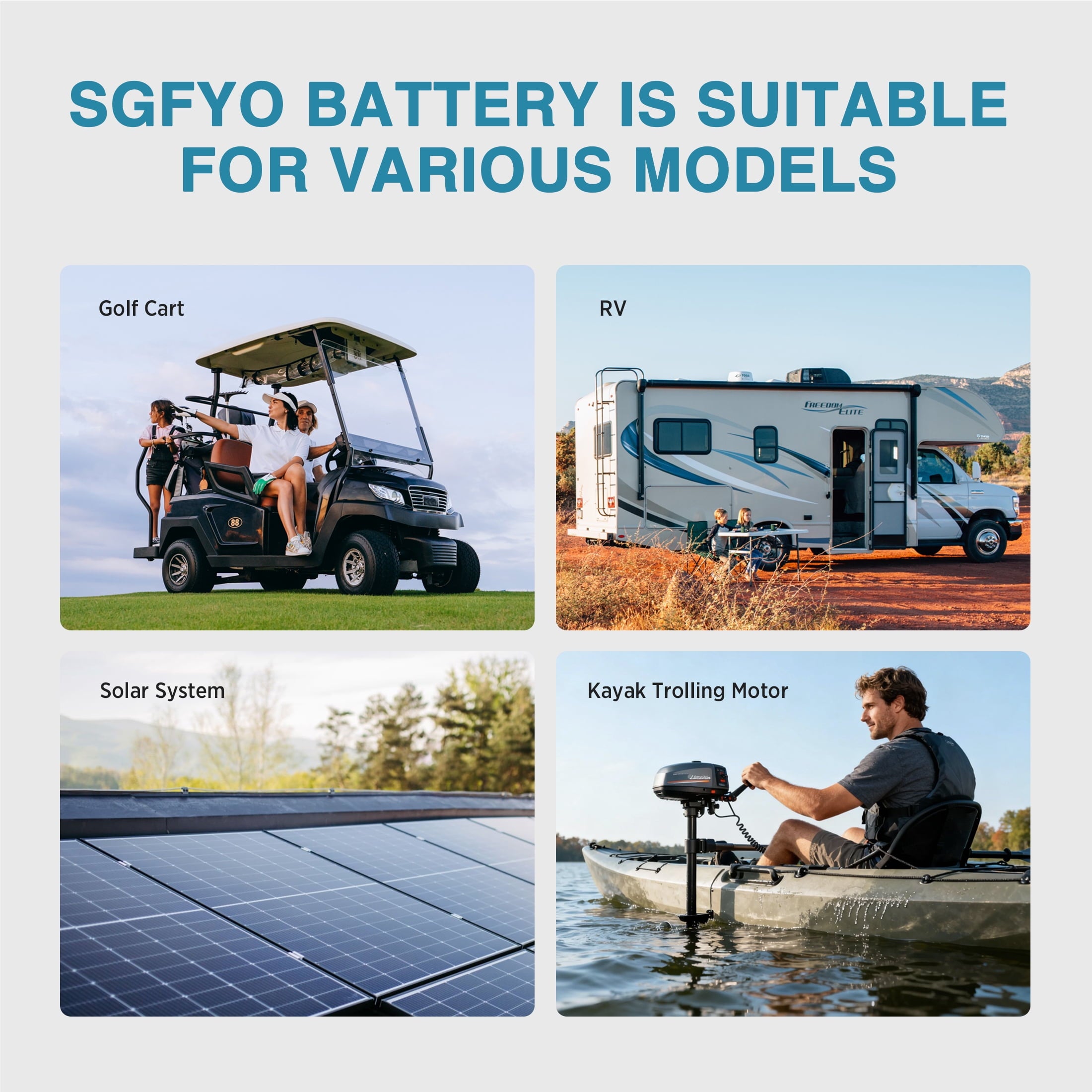 SGFYO 12V 100Ah Deep Cycle AGM Battery,Group Size 27 Maintenance Free for Solar,RV,Golf Cart,Camping,Trolling Motor and More