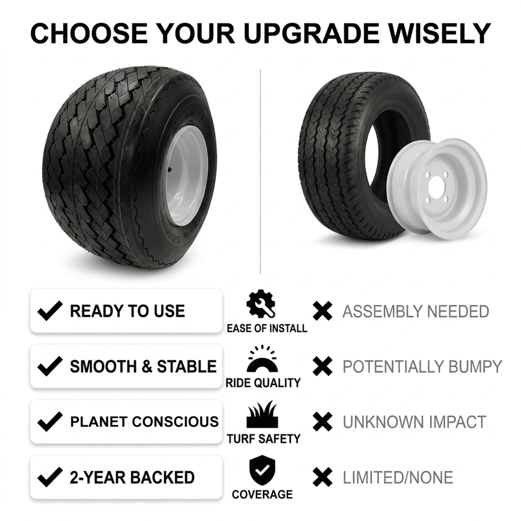 4-Pack 8 18X8.50-8 White Golf Cart Wheels Tires Fit Club Car Yamaha EZGO E-Z-GO