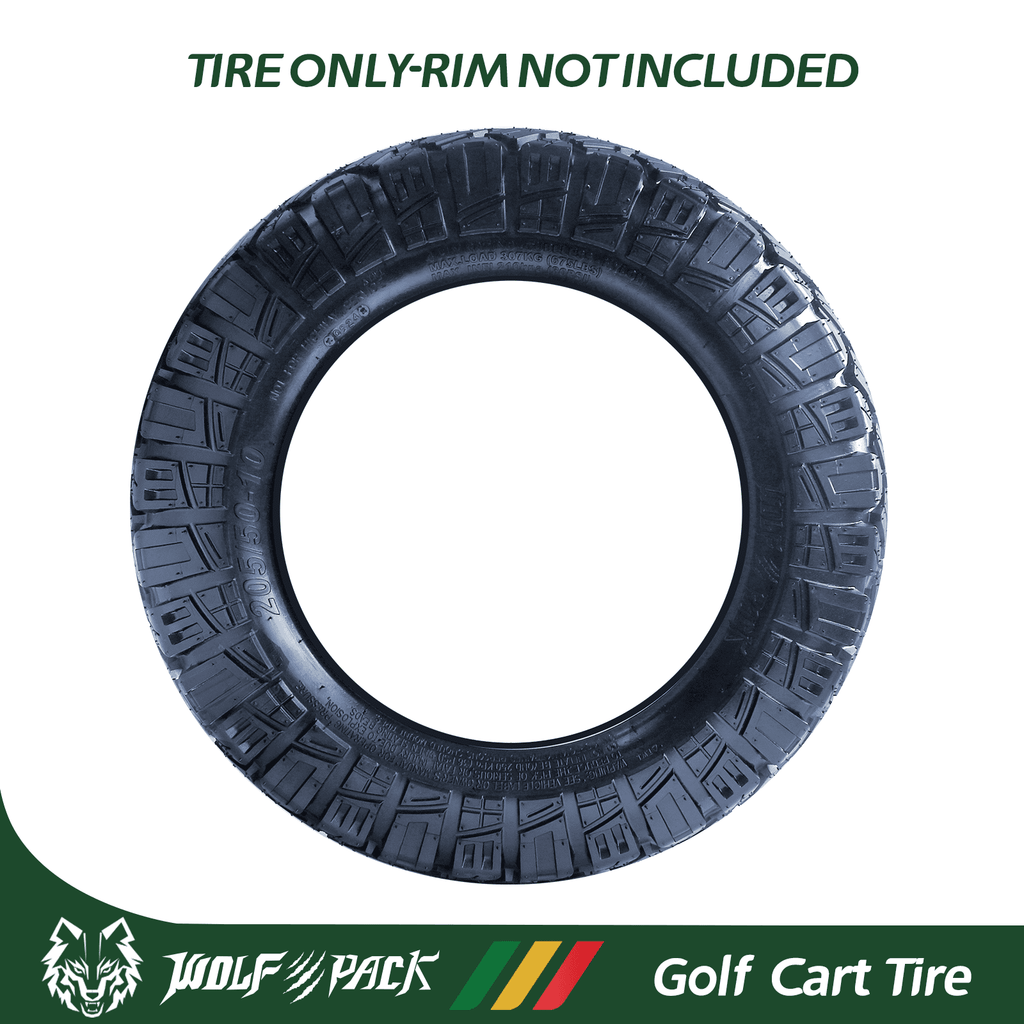 Set 4 WOLF PACK Golf Cart Tires 205/50-10 All Terrain Tubeless Tire